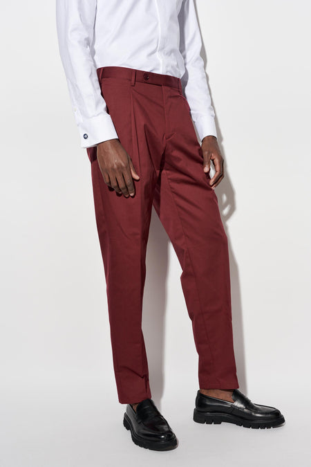 Red Cotton Xander Trousers Cashmere Cotton Image 1