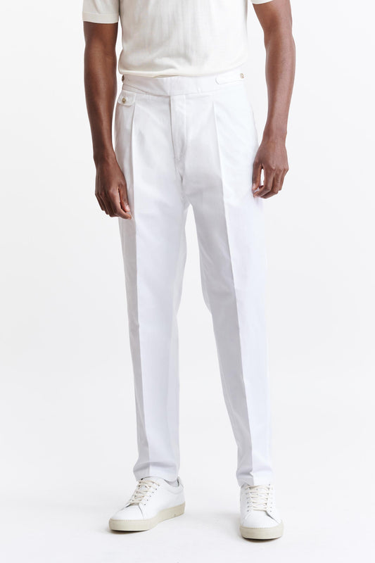 White Cotton Yalding Trousers Cashmere Cotton Image 1