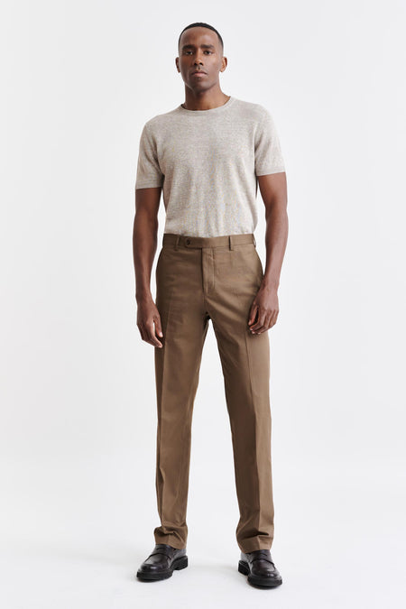 Medium Brown Cotton Xander Trousers Cashmere Cotton Image 2