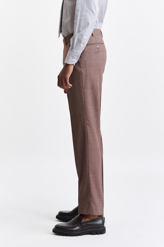 Medium Brown 100% Wool Super 130's Farley Trousers Jazz Image 3