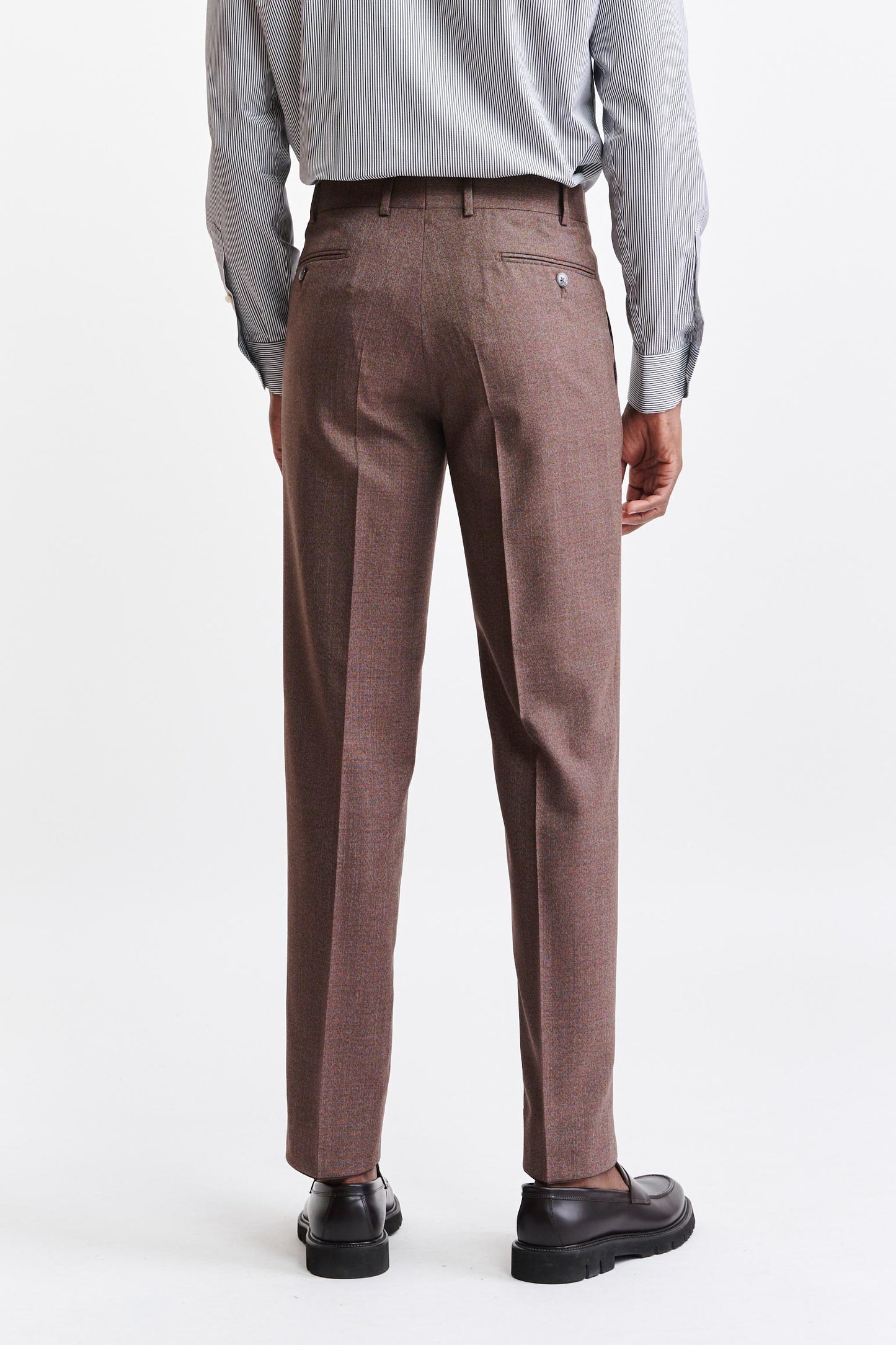 Medium Brown 100% Wool Super 130's Farley Trousers Jazz