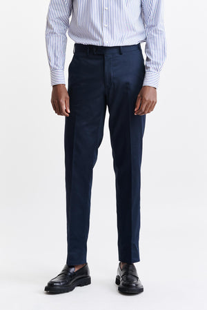 Dark Blue 100% Cotton Farley Trousers Cashmere Cotton