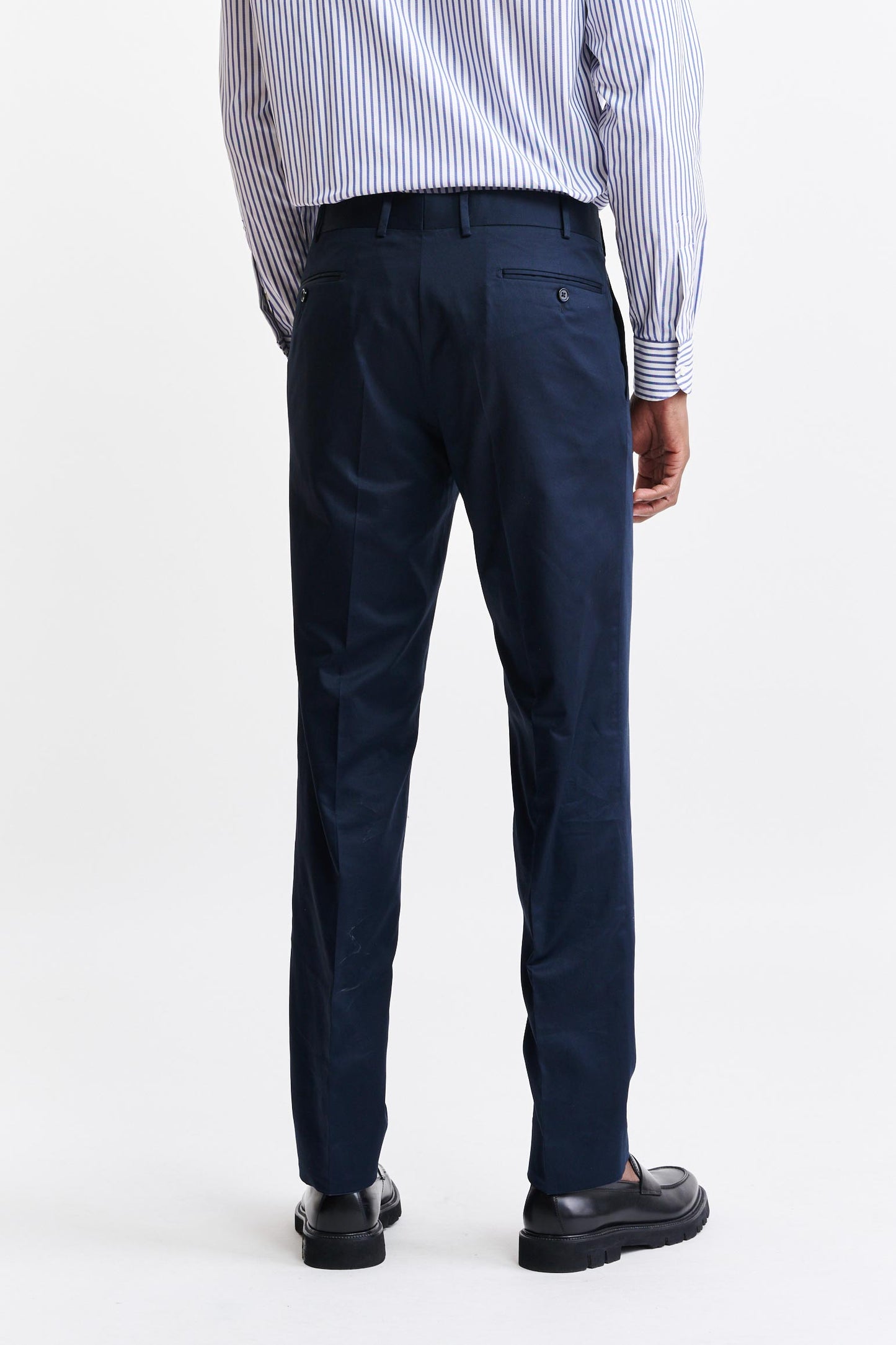 Dark Blue 100% Cotton Farley Trousers Cashmere Cotton