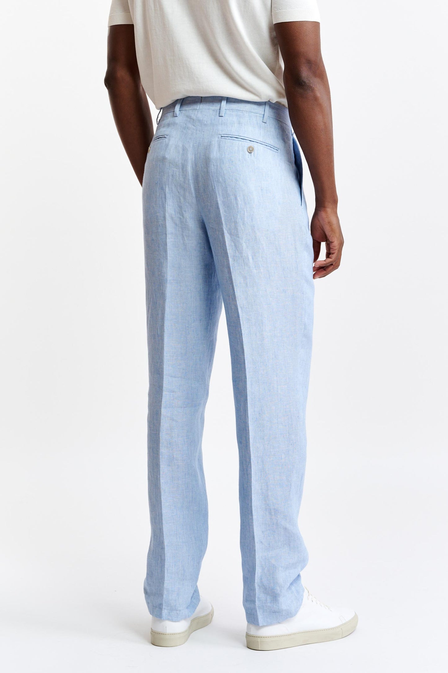 Light Blue 100% Linen Xander Trousers Pure Linen