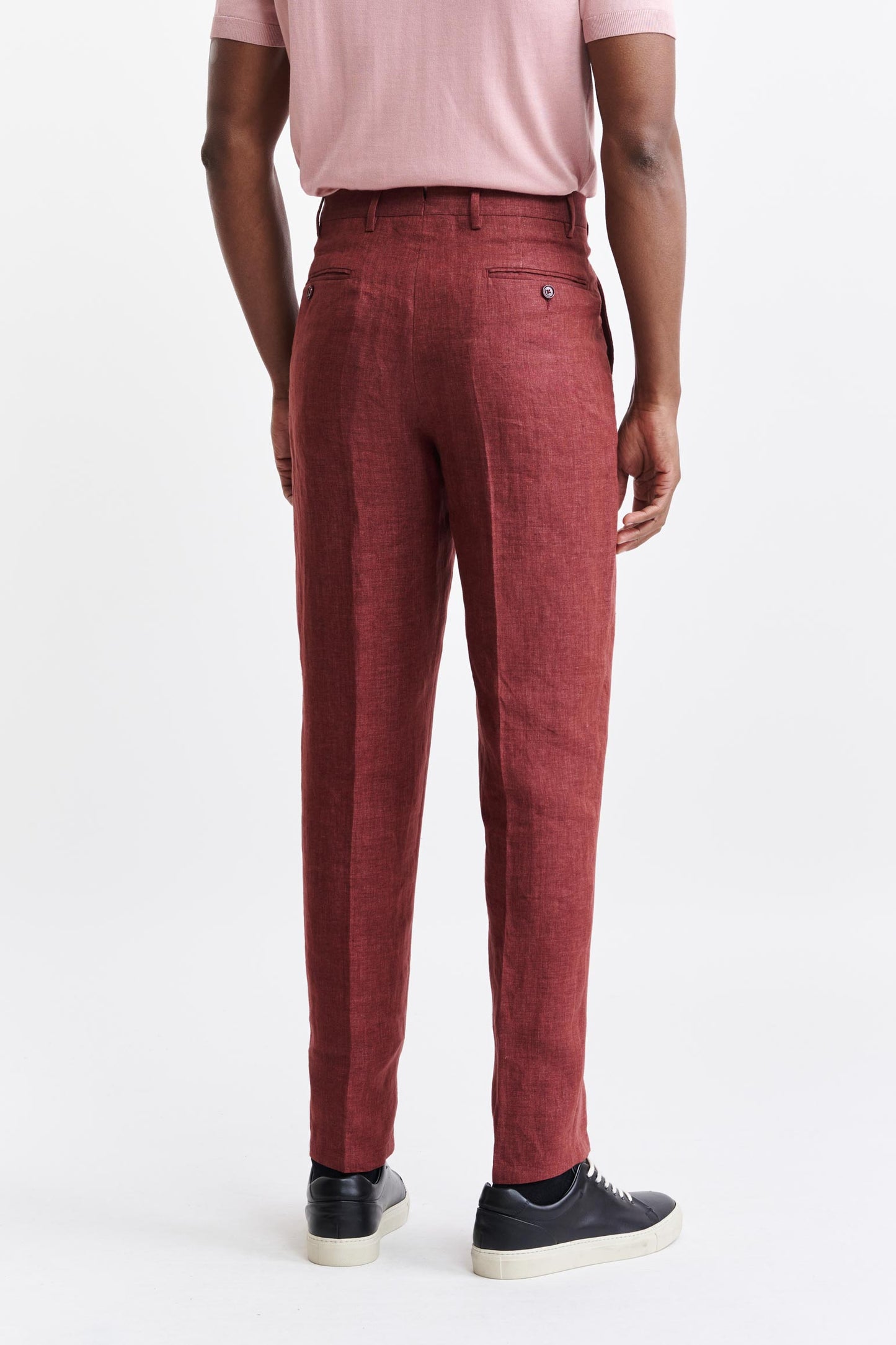 Red 100% Linen Xander Trousers Pure Linen