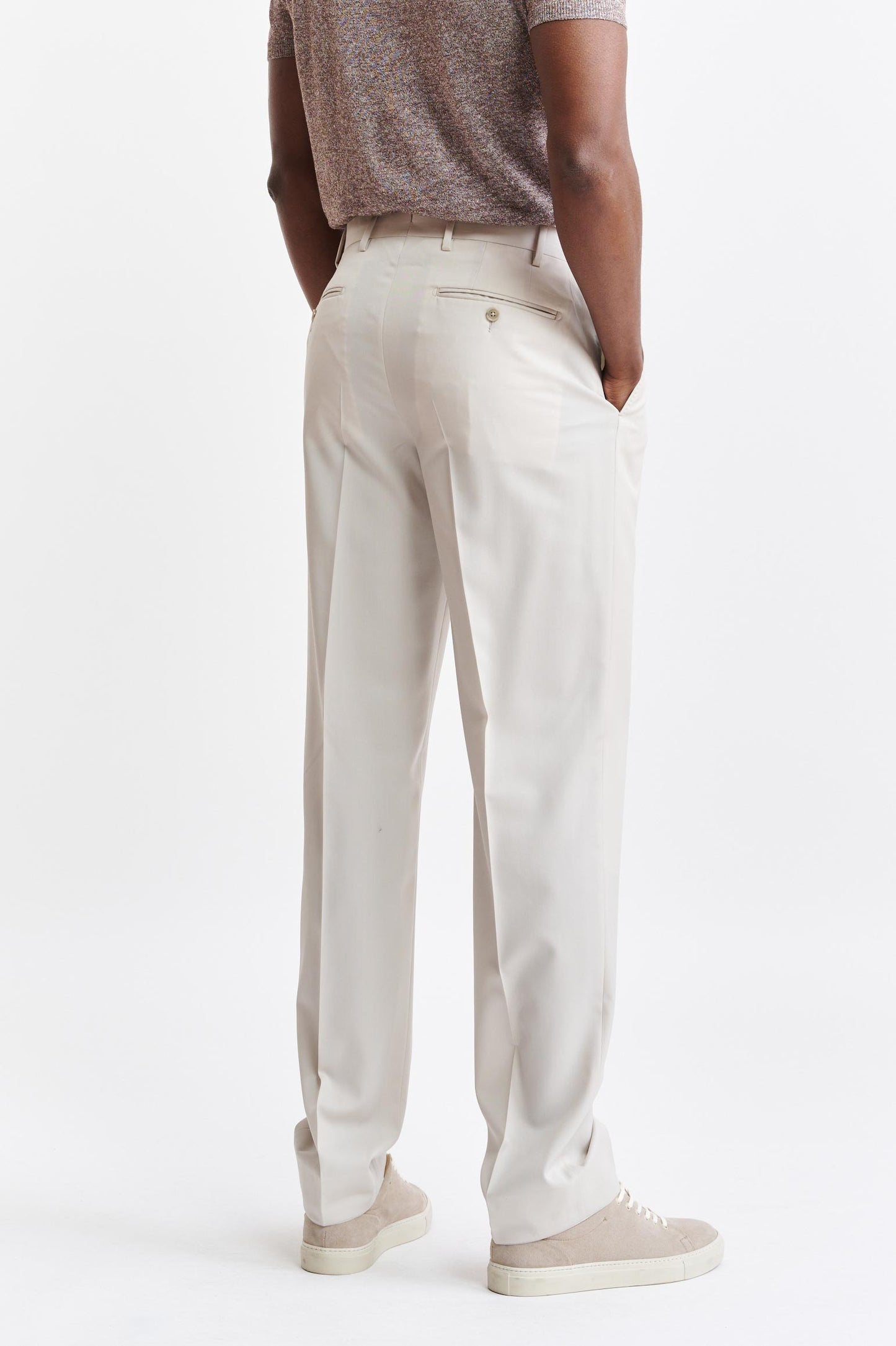 Black Wool Super 150's Cleeve Trousers Sleek