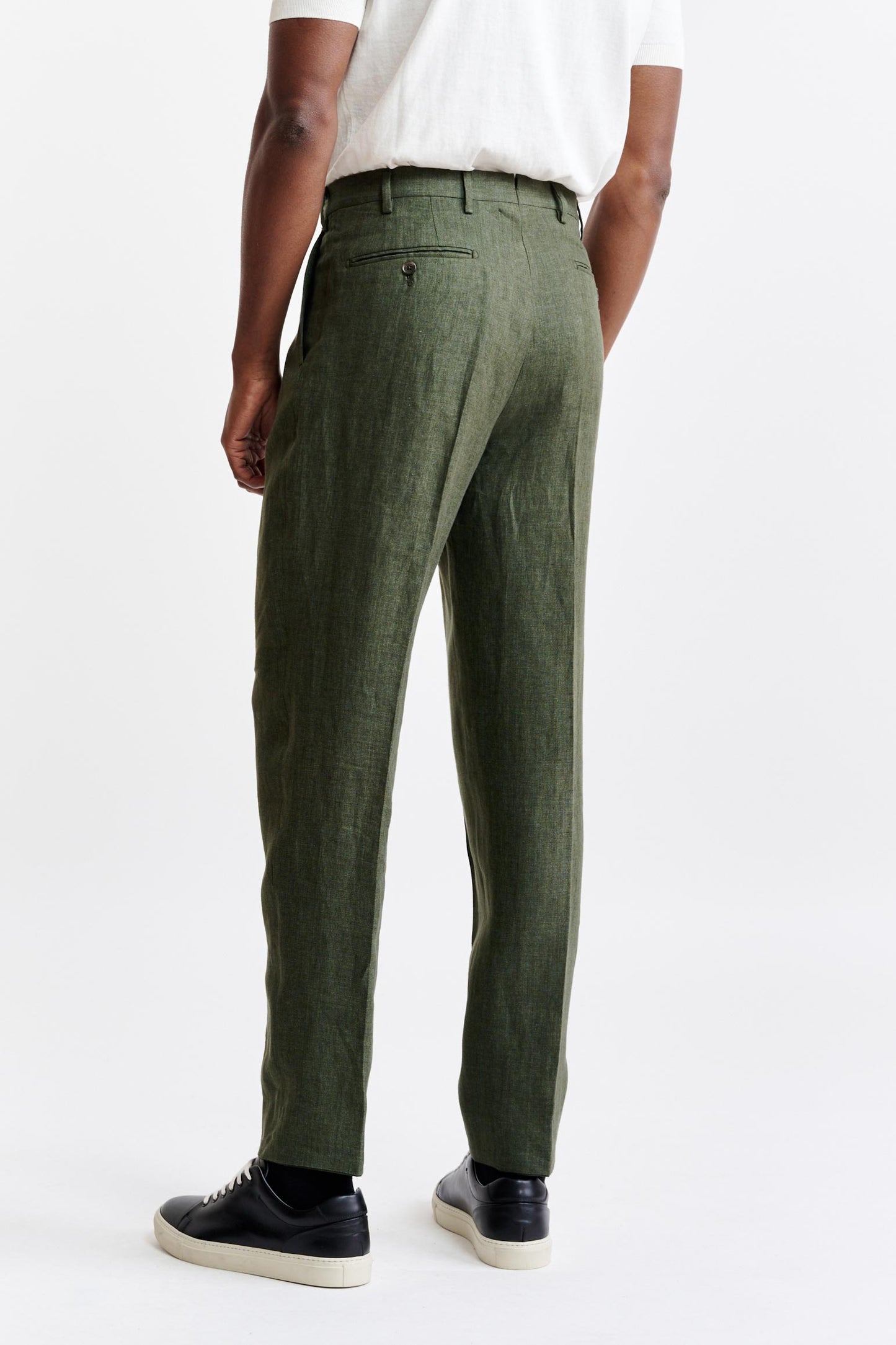 Green 100% Linen Xander Trousers Pure Linen