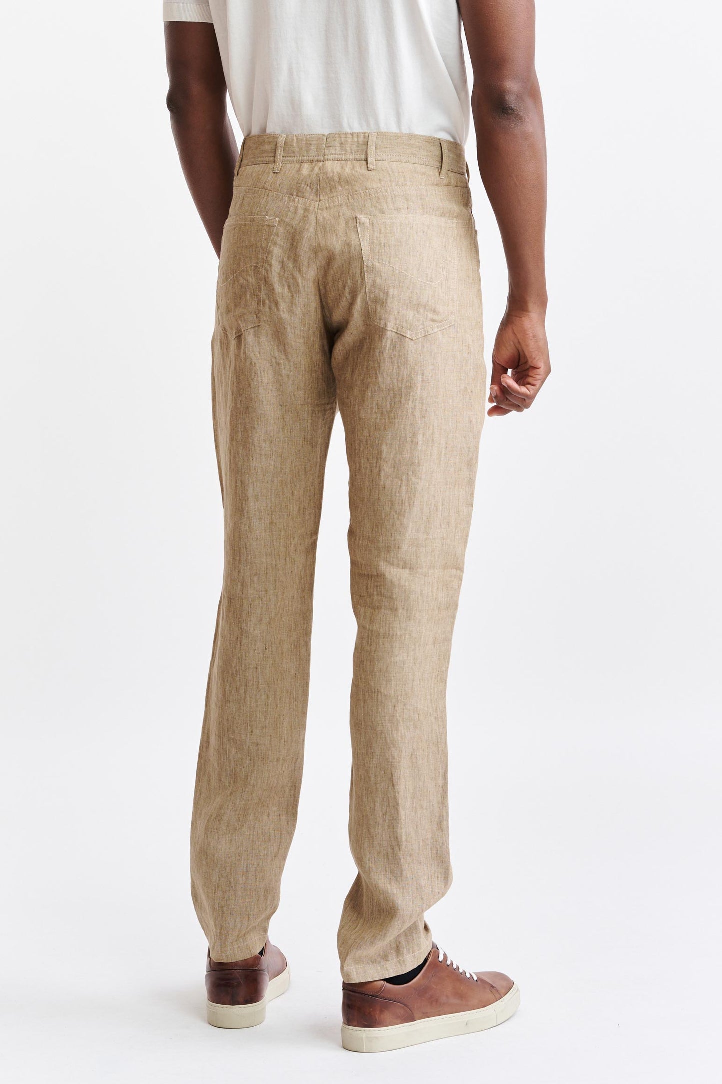 Lichtbruine 100% Linnen Yalding-broek Pure Linen