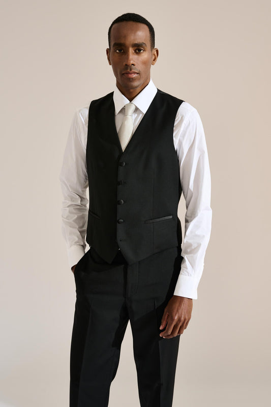 Avon Formal Waistcoat Black - View 1