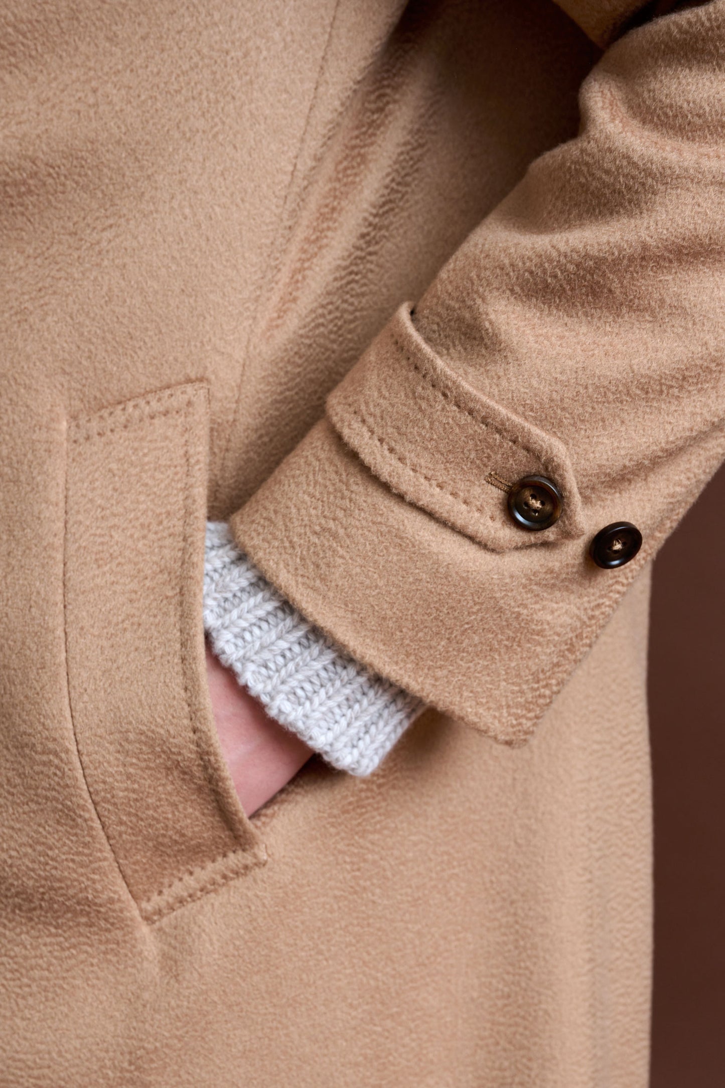 Light Brown 100% Cashmere Sheffield Overcoat Zeus - View 2