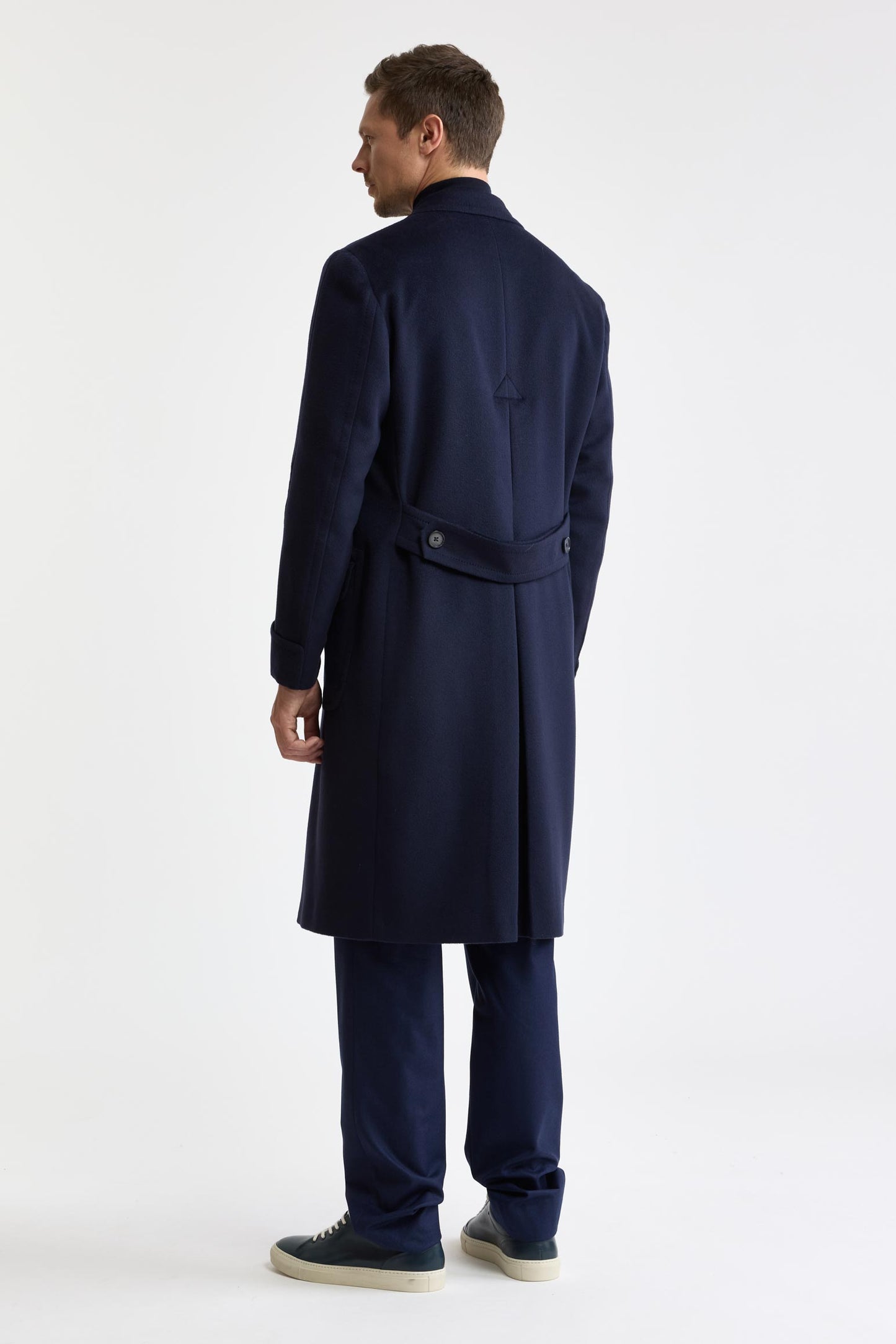 Dark Blue 100% Wool Guildford Overcoat Zeus