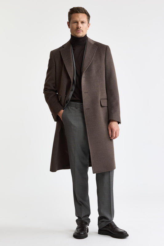 Manteau Hereford Zeus, marron foncé, 100 % laine