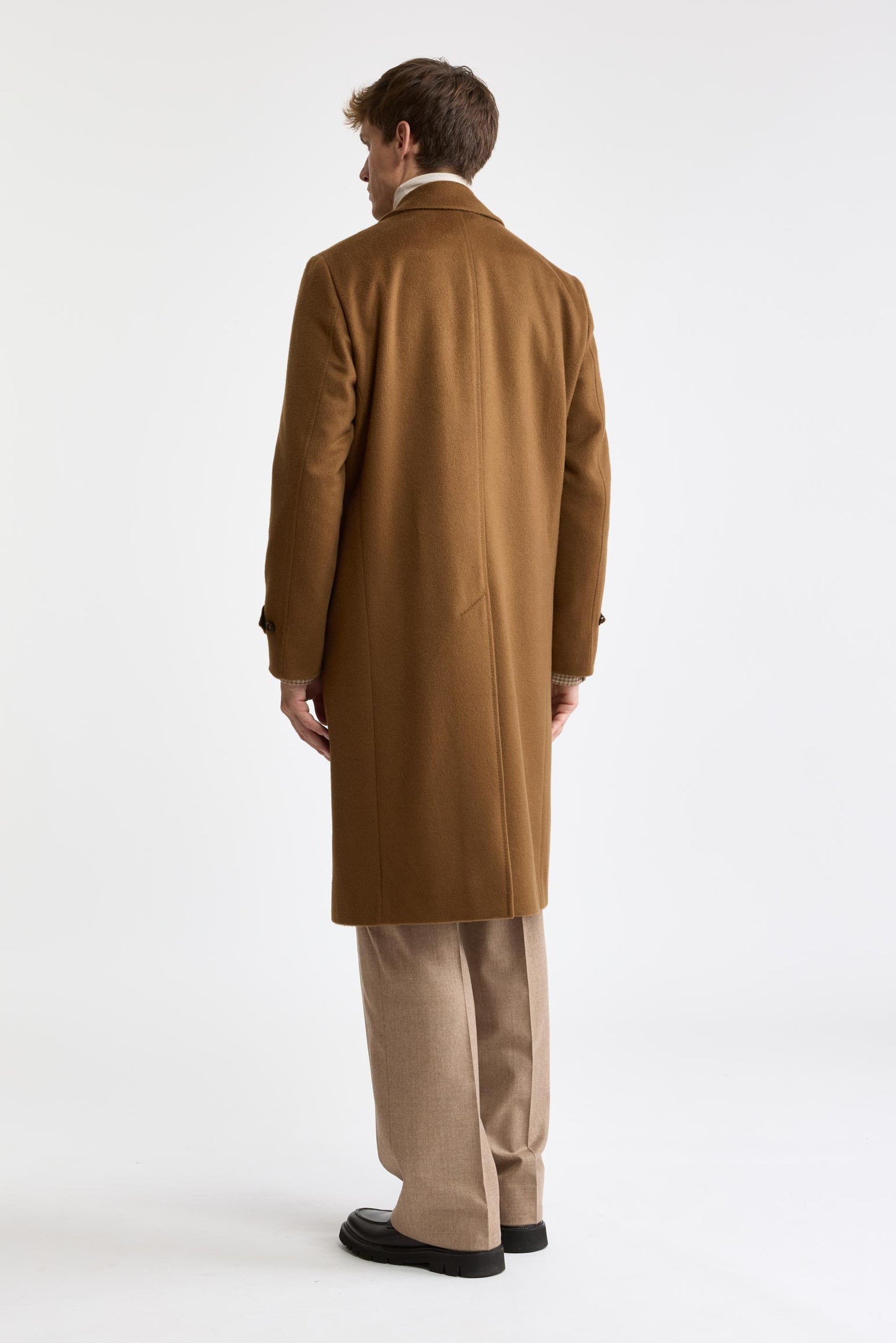 Medium Brown 100% Cashmere Sheffield Overcoat Zeus