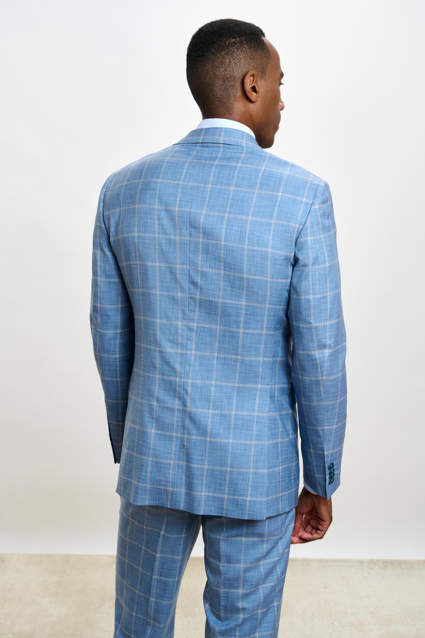 Soho Suit Sleek Light Blue Check