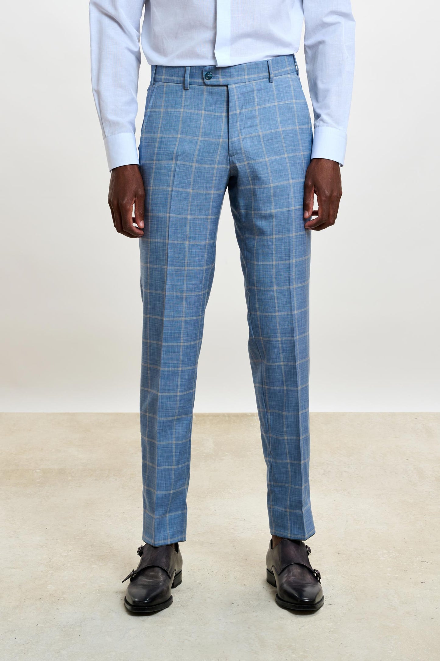 Soho Suit Sleek Light Blue Check