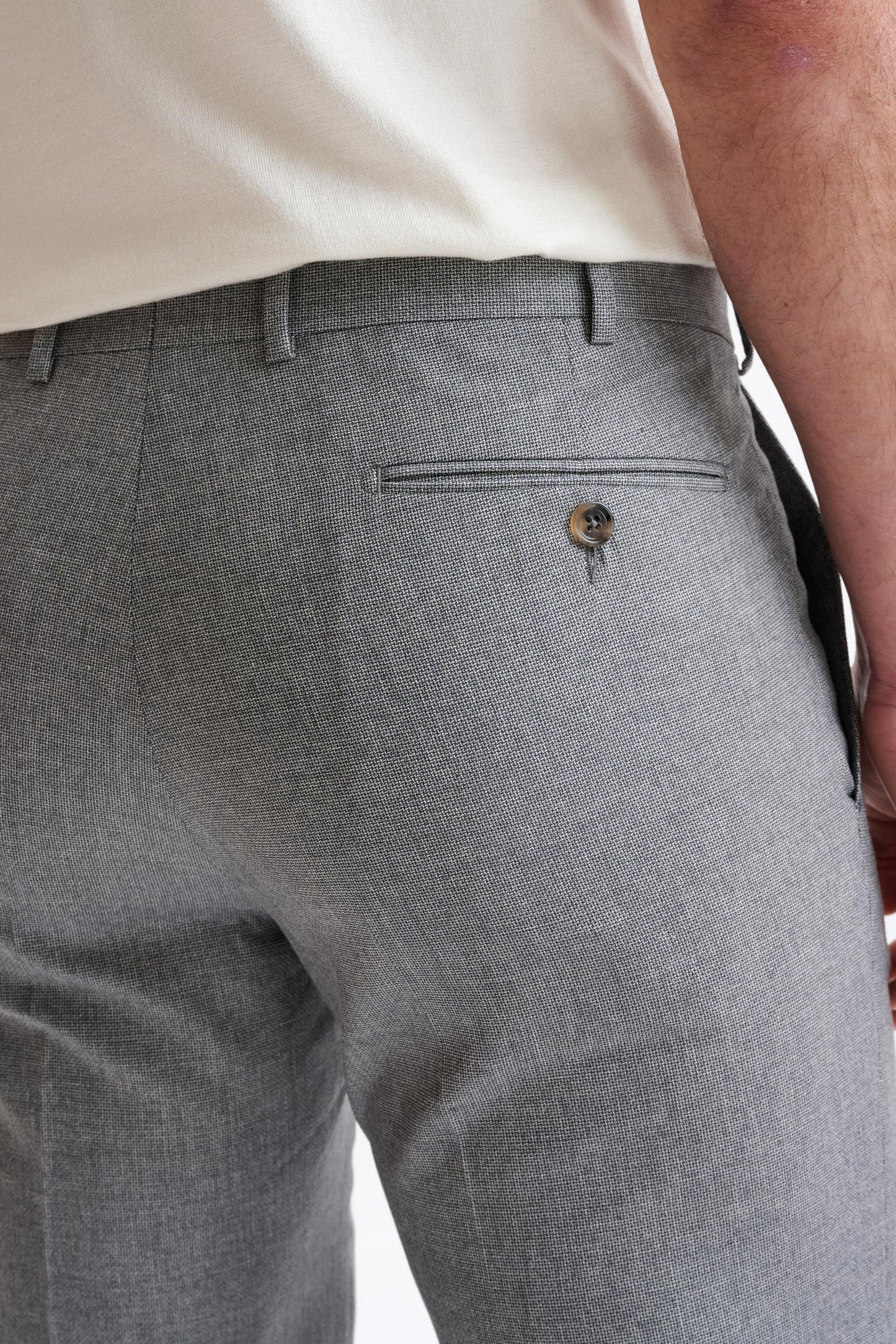 Grey Wool & Cotton Soho Suit Lifestyle - View Twelve