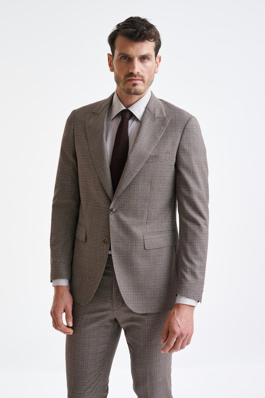 Brown White Wool Soho Suit Lifestyle - View Two