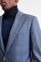 Check Blue 100% Wool Soho Suit Freestyle - Image 3