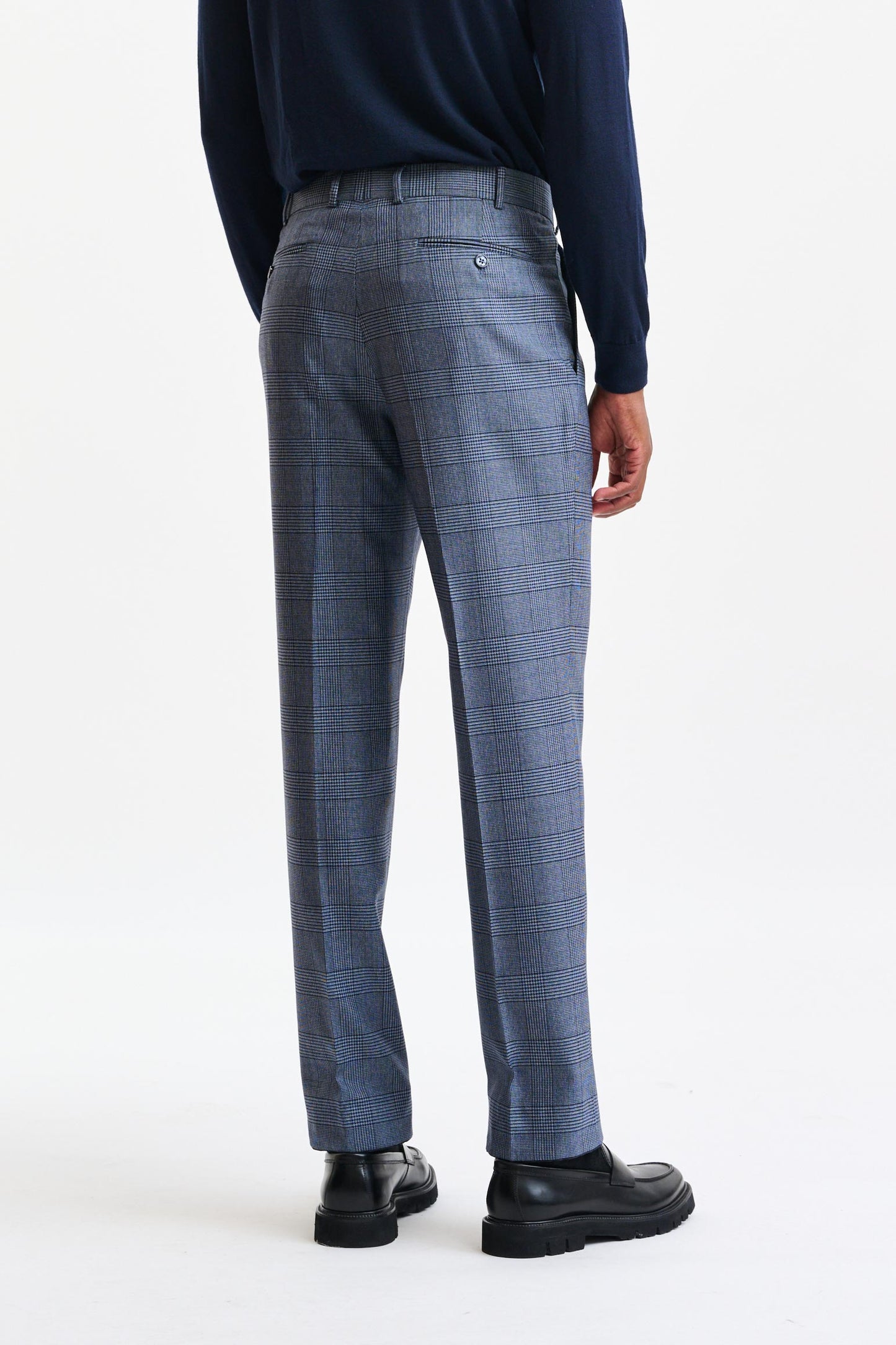 Check Blue 100% Wool Soho Suit Freestyle - Image 12