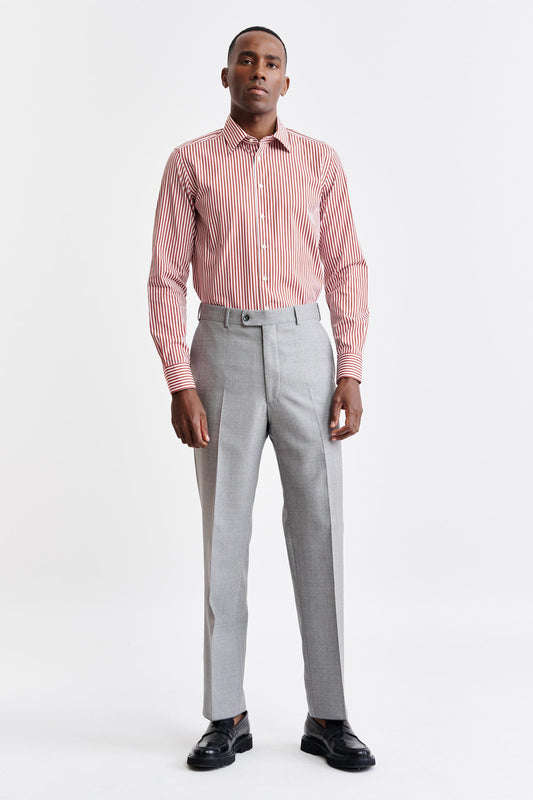 Red-White Stripes Cotton Poplin Formal Shirt Image 2