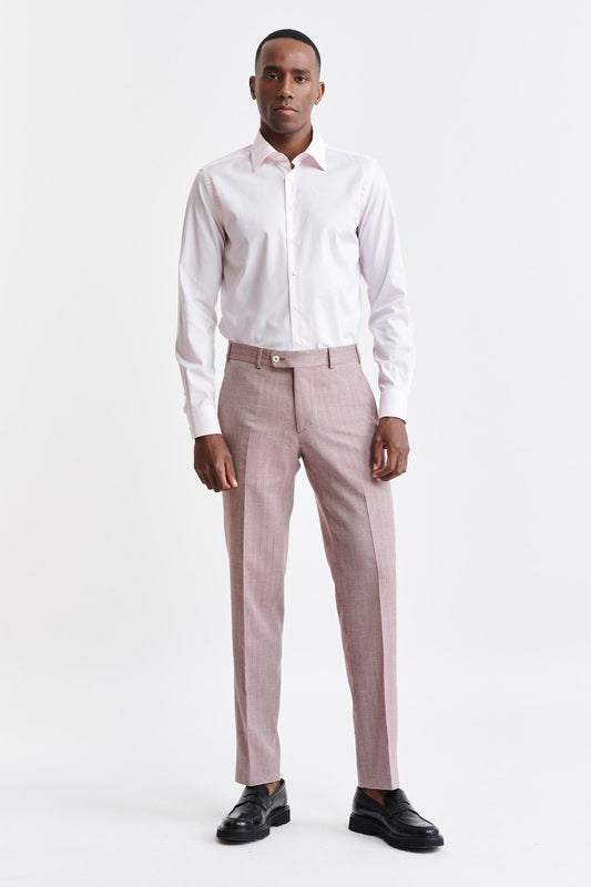 Light Pink & White Cotton Twill Formal Shirt Image 2