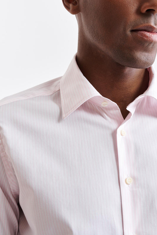 Light Pink & White Cotton Twill Formal Shirt Image 3