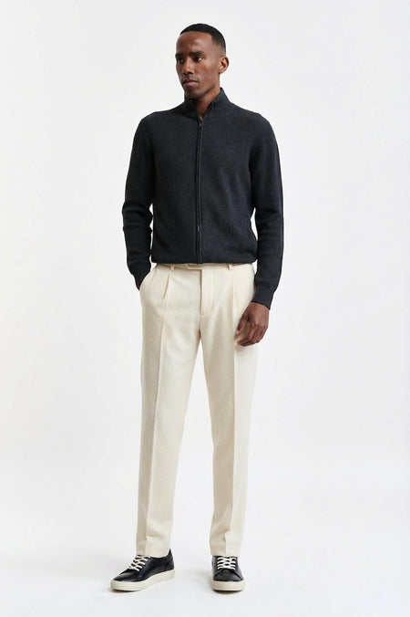 White Signature Trousers Cashmere Cotton - 1