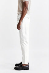 Witte Broek Met Trekkoord Cashmere Cotton