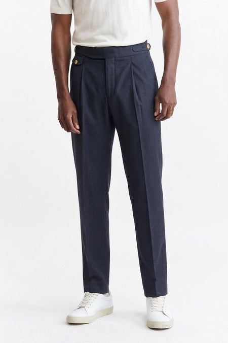 Pantalon Gurkha Bleu Moyen Cashmere Cotton
