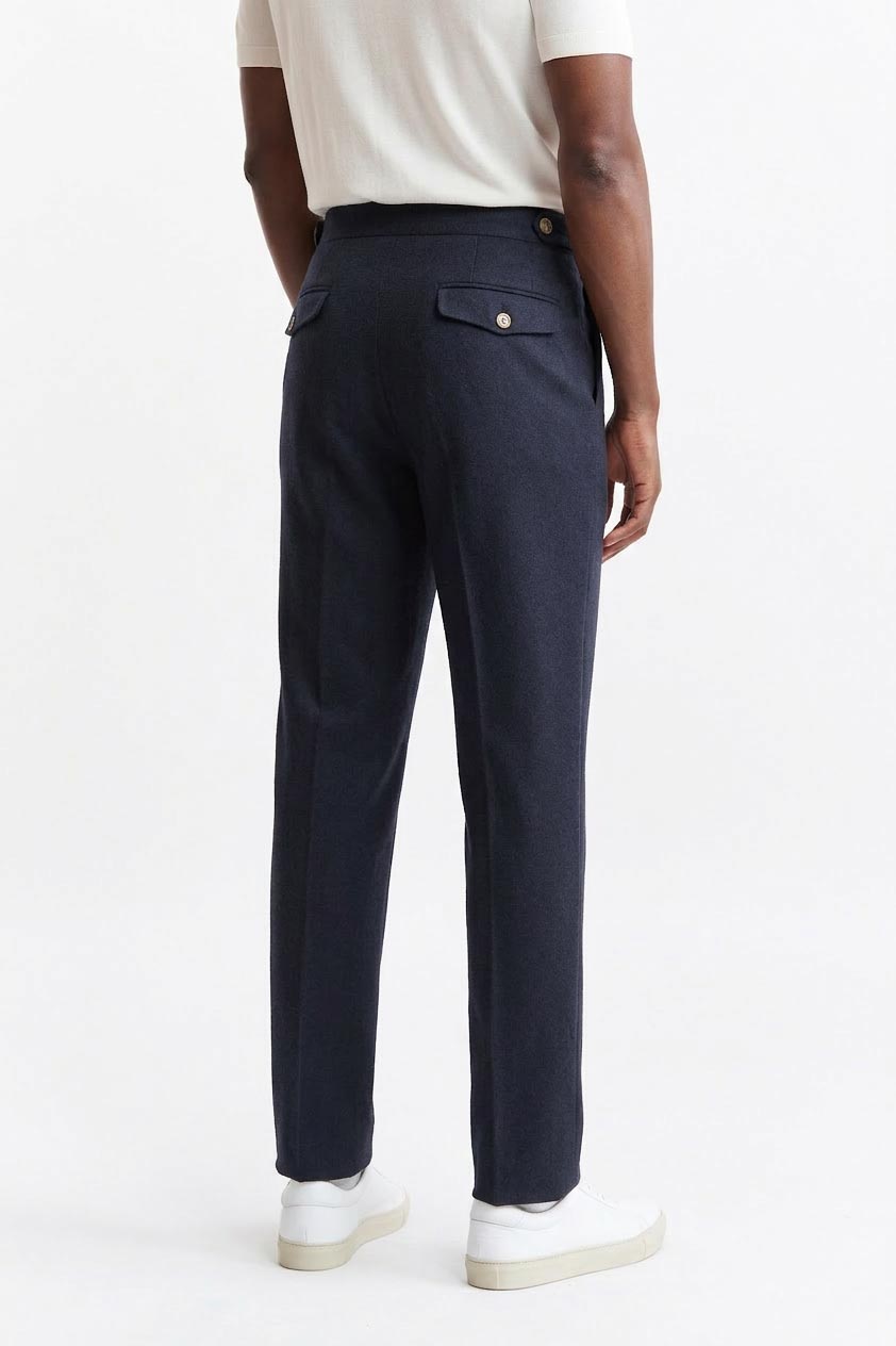 Middelblauwe Gurkha-Broek Cashmere Cotton