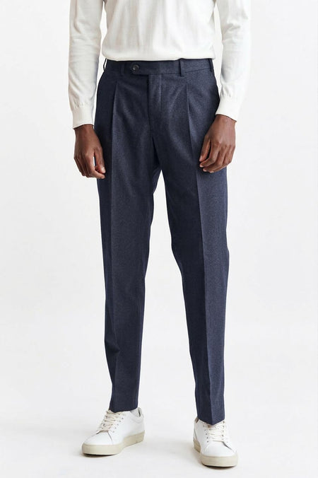 Dark Blue Cotton Signature Trousers Cashmere Denim - 1