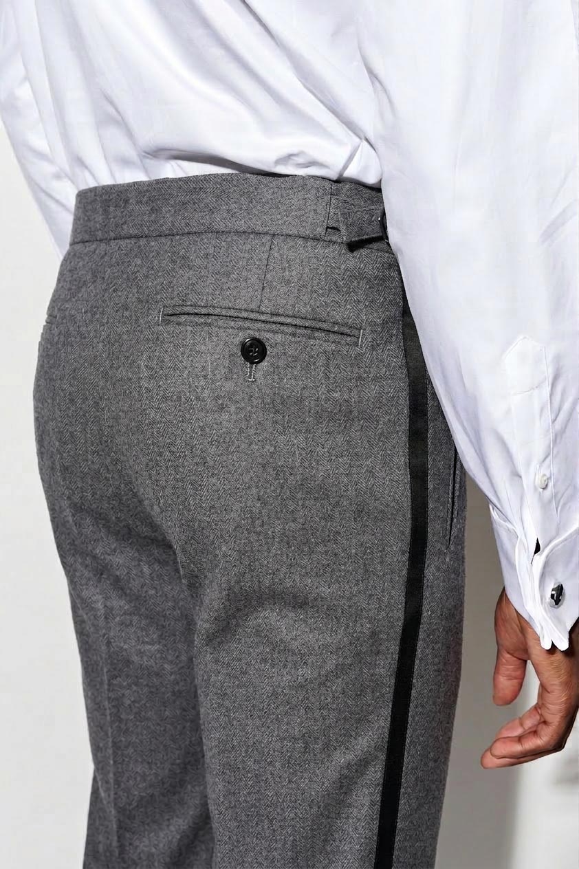 Lichtgrijze 100% Wollen Signature-Broek New Deluxe