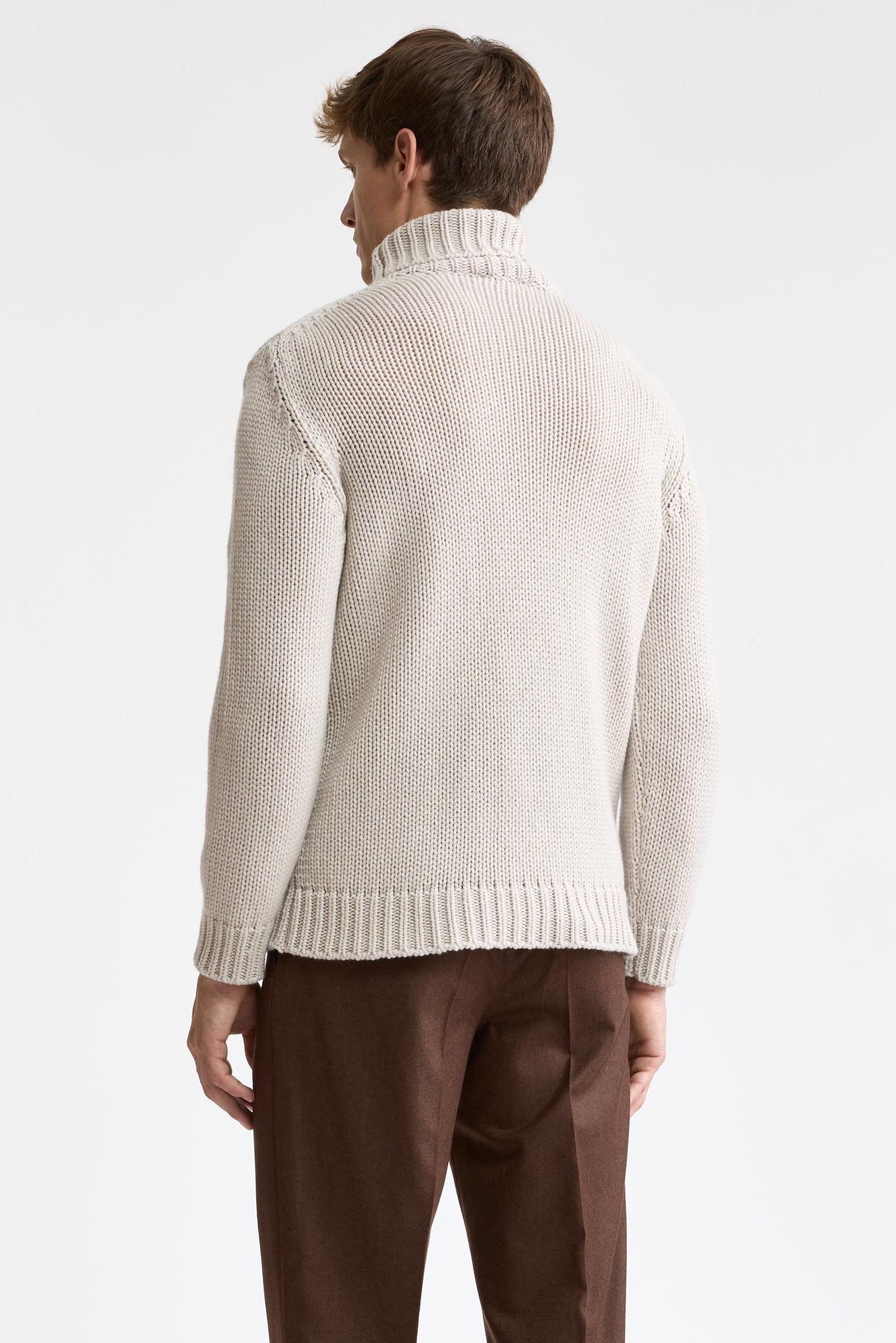 Greige, 100 % Kaschmir, Banbury-Rollkragenpullover