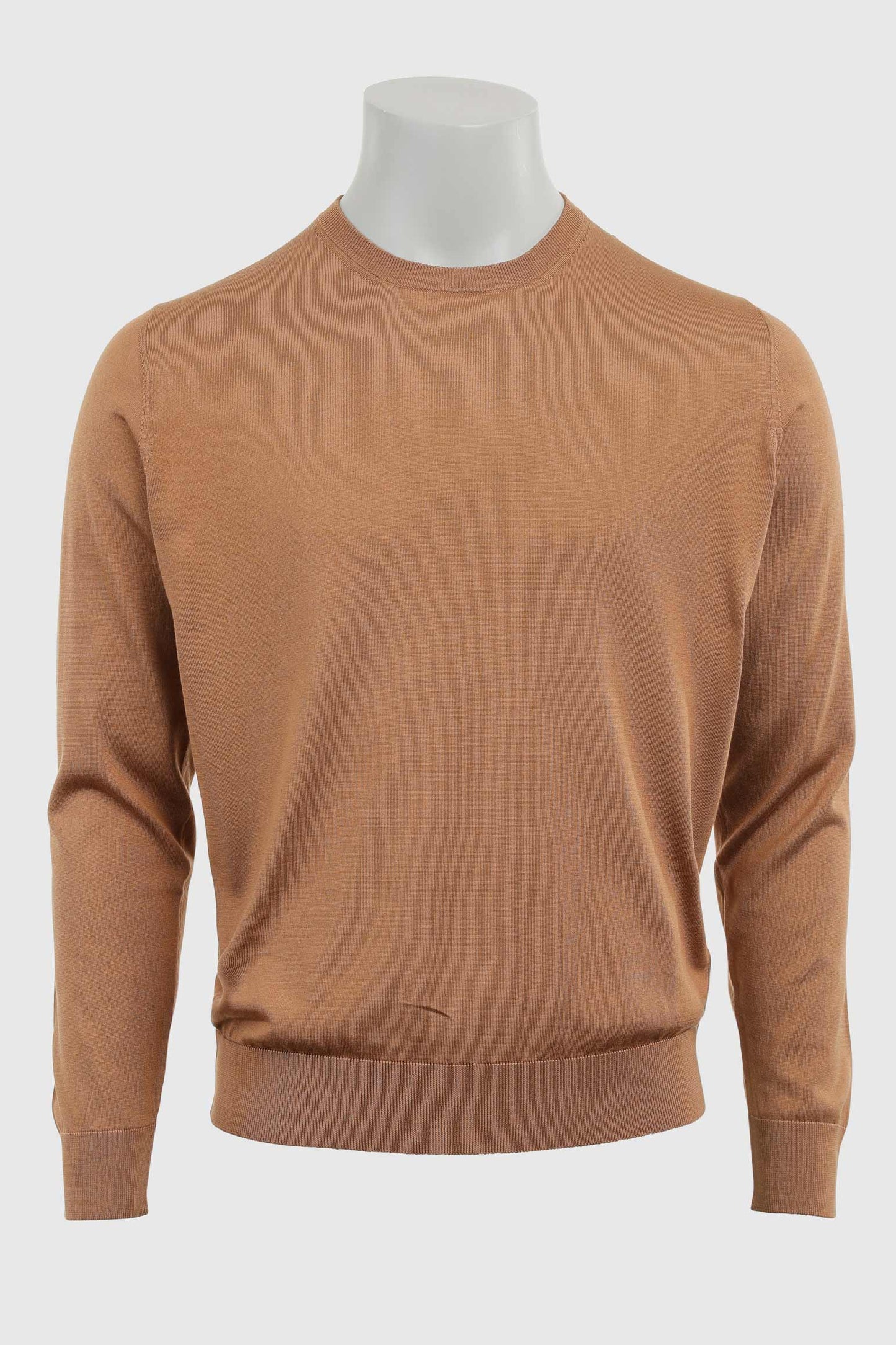 Crewe Silk Long Sleeve Sweater Tobacco