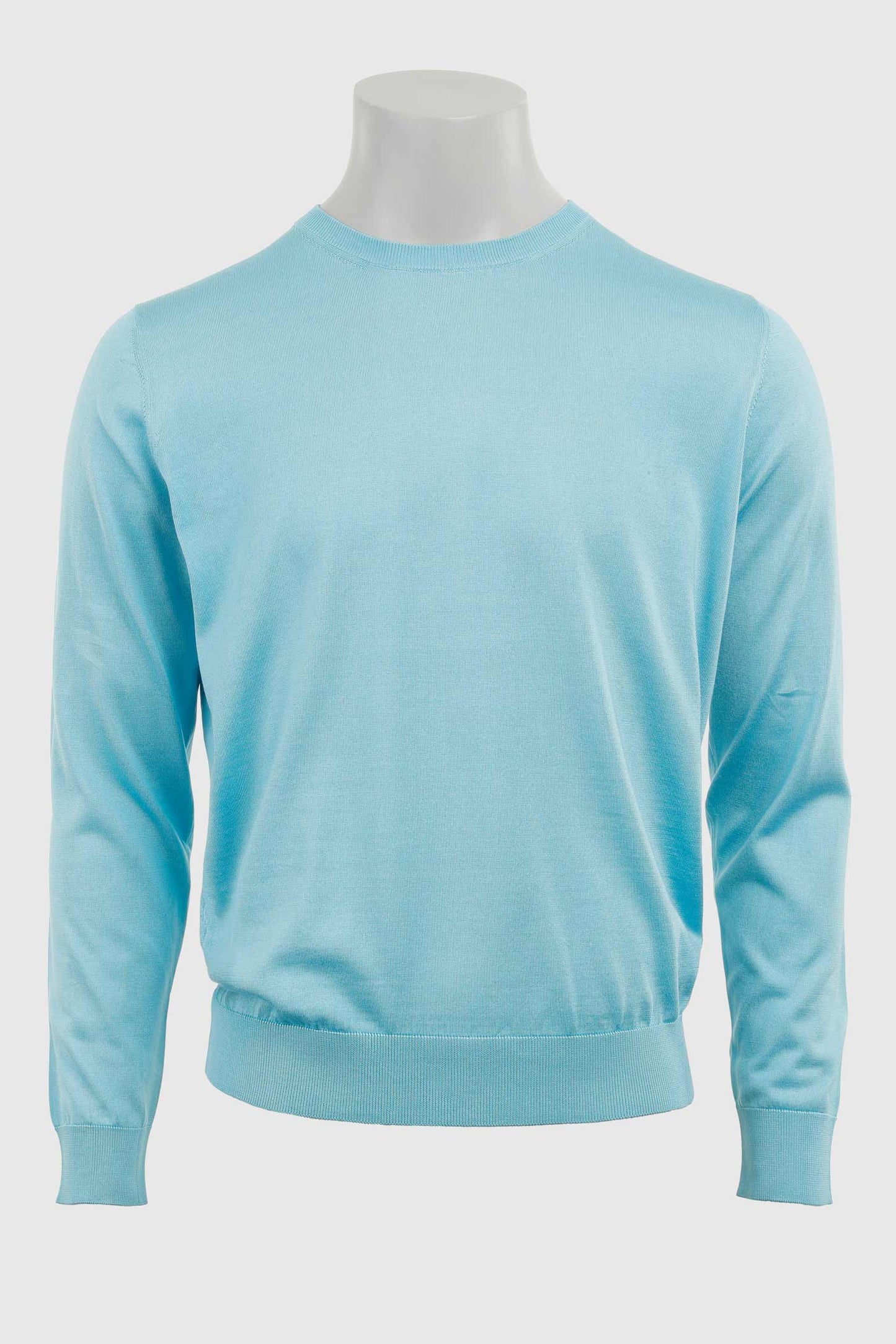 Crewe Silk Long Sleeve Sweater Turquoise Blue