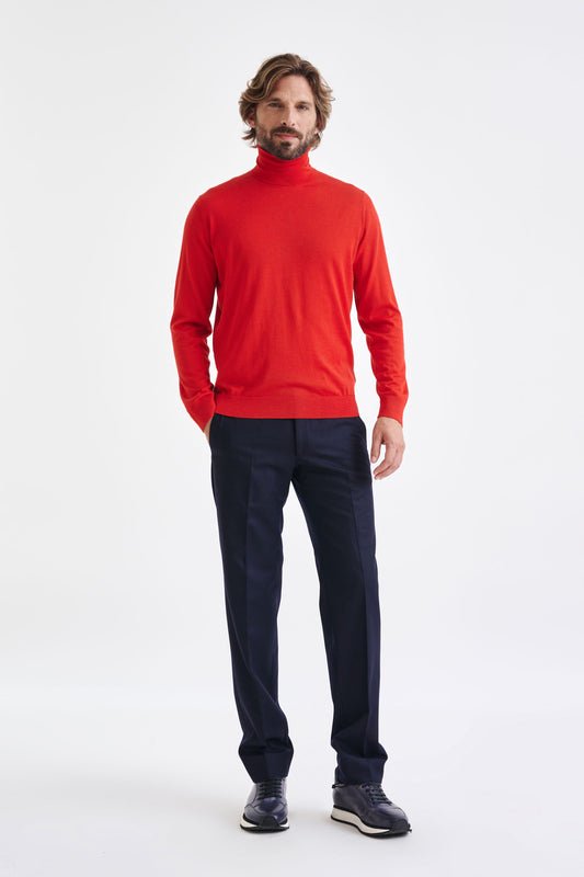 Carmine Cashmere Merino Silk Blend Telford  Turtleneck Sweater - View 3