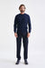 Navy Cashmere Merino Silk Blend Crewe Sweater - View 2