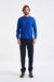 Galatic Blue Cashmere Merino Silk Blend Crewe Sweater - View 2