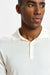 Kendal Silk Knitted Short Sleeve 3 Button Polo Shirt Cream - View 3