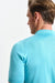 Kendal Silk Knitted Short Sleeve 3 Button Polo Shirt Turquoise Blue - View 4