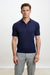 Kendal Silk Knitted Short Sleeve 3 Button Polo Shirt Navy - View 2