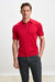 Kendal Silk Knitted Short Sleeve 3 Button Polo Shirt Carmine - View 2