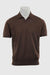 Cawdor Silk Knitted Short Sleeve Open Collar Polo Shirt Chocolate - View 6