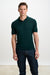 Cawdor Silk Knitted Short Sleeve Open Collar Polo Shirt Petrol Green - View 2
