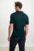 Cawdor Silk Knitted Short Sleeve Open Collar Polo Shirt Petrol Green - View 4