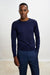 Crewe Silk Long Sleeve Sweater Navy - View 1