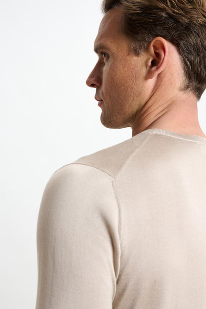 Crewe Silk Long Sleeve Sweater Beige - View 5