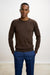 Crewe Silk Long Sleeve Sweater Chocolate - View 1