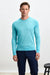 Crewe Silk Long Sleeve Sweater Turquoise Blue - View 1