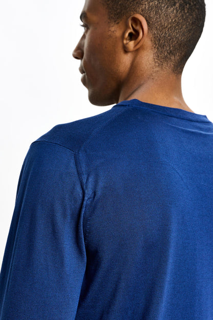Crewe Silk Long Sleeve Sweater Ink Blue - View 5